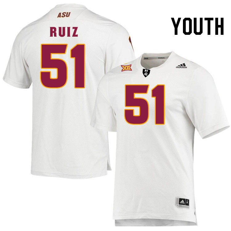 Men #51 Anthony Ruiz Arizona State Sun Devils College Football Jerseys Stitched-White